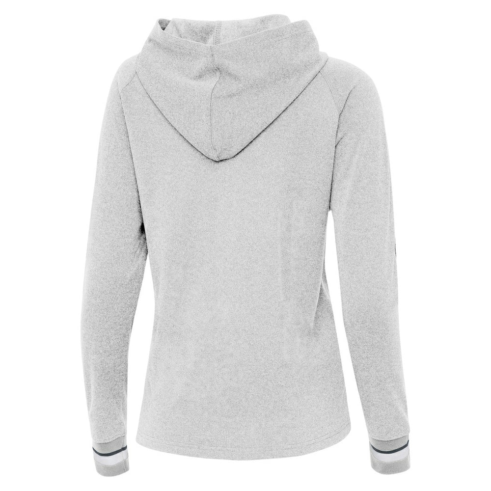 Los Angeles Chargers Antigua Women's Trek Raglan Pullover Hoodie Heather Gray