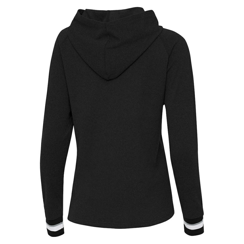 Minnesota Vikings Antigua Women's Trek Raglan Pullover Hoodie Black