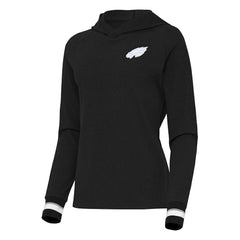 Philadelphia Eagles Antigua Women's Trek Raglan Pullover Hoodie Black
