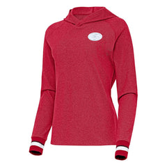 San Francisco 49ers Antigua Women's Trek Raglan Pullover Hoodie Scarlet