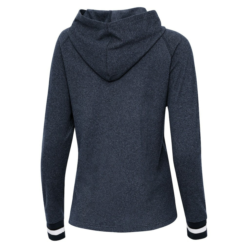 Seattle Seahawks Antigua Women's Trek Raglan Pullover Hoodie Heather College Navy