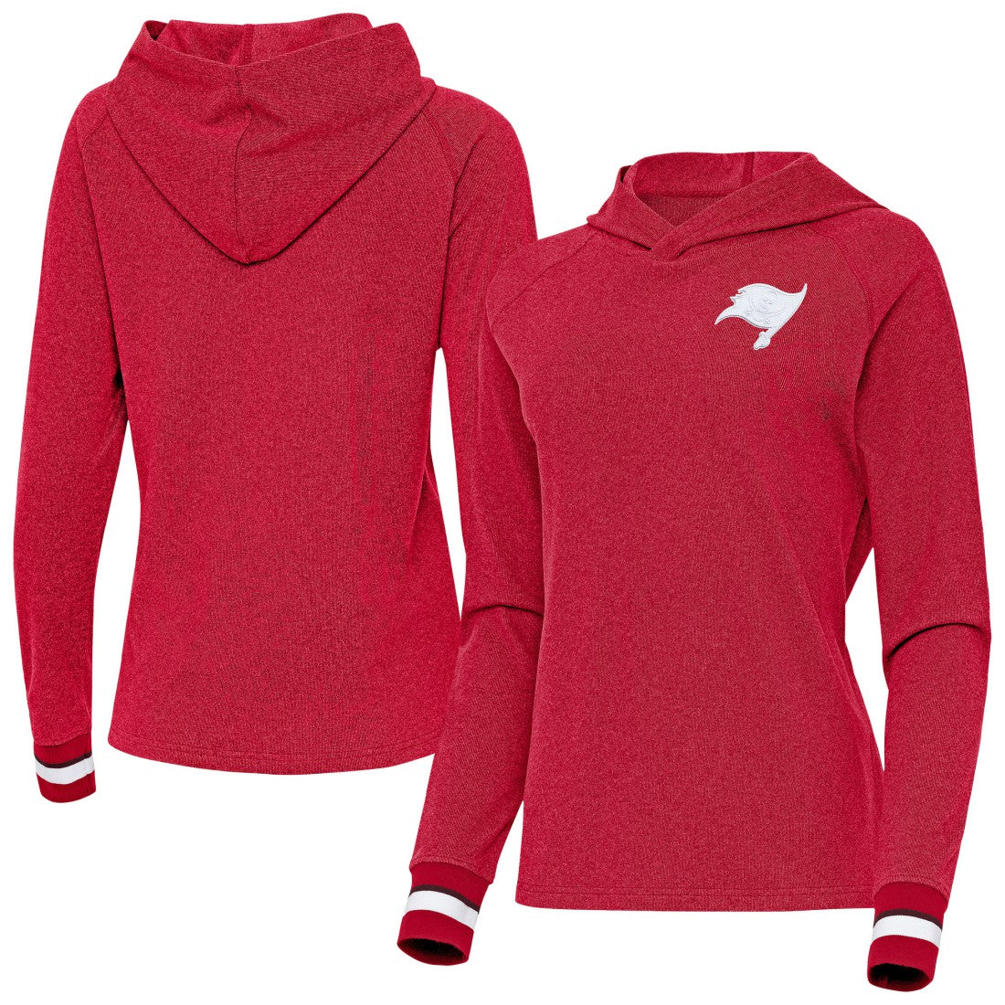 Tampa Bay Buccaneers Antigua Women's Trek Raglan Pullover Hoodie Red