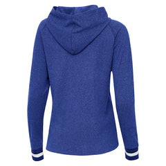 Buffalo Bills Antigua Women's Trek Raglan Pullover Hoodie Heather Royal