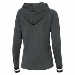 Detroit Lions Antigua Women's Trek Raglan Pullover Hoodie Heather Charcoal
