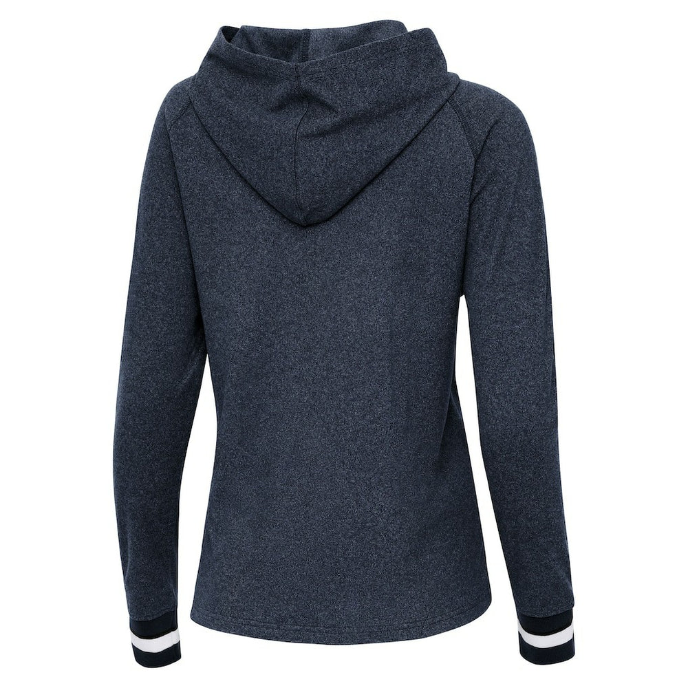 Dallas Cowboys Antigua Women's Trek Raglan Pullover Hoodie Heather Navy