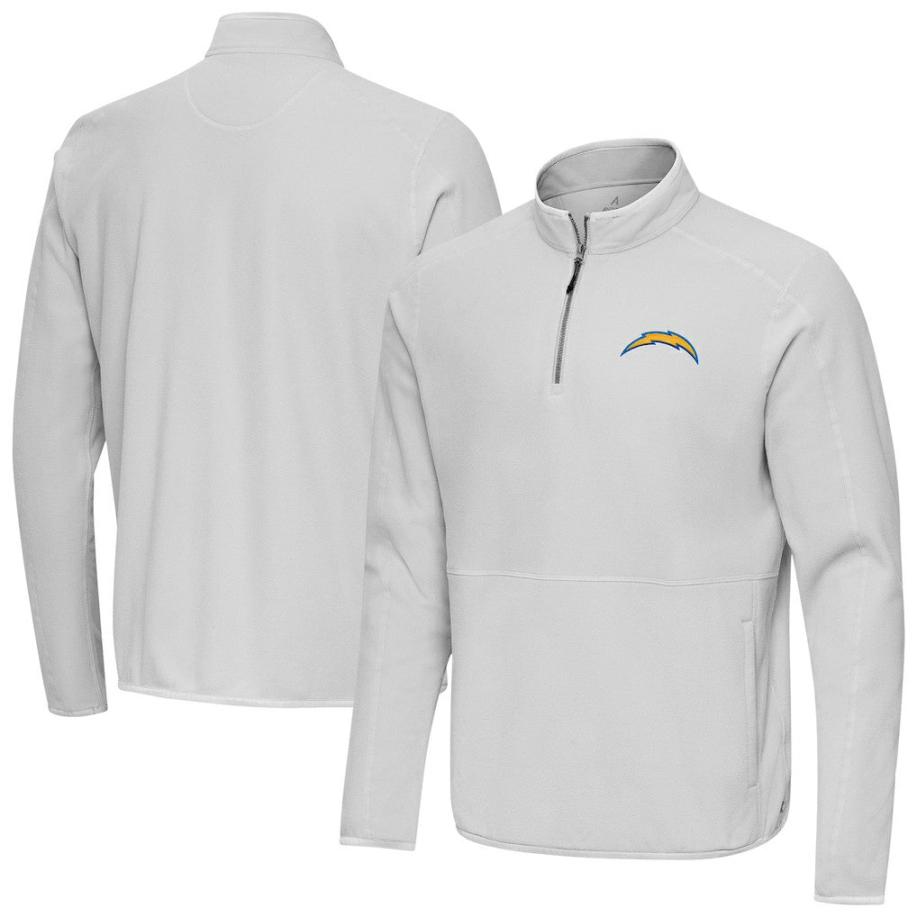 Los Angeles Chargers Antigua Step Up Quarter-Zip Pullover Gray