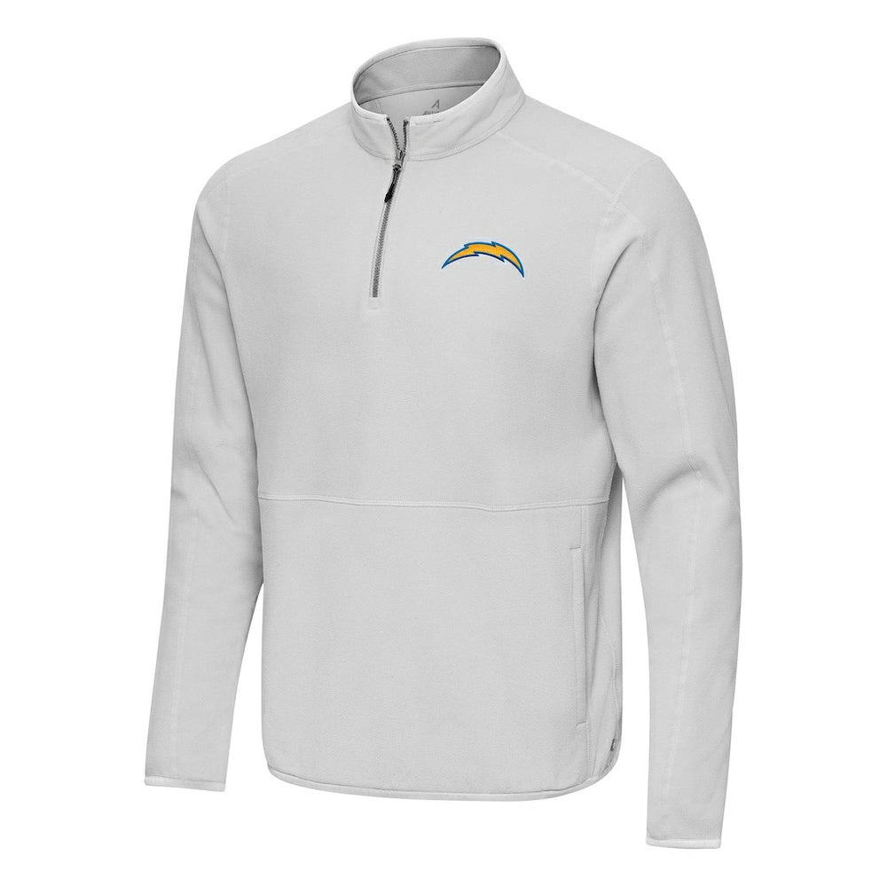 Los Angeles Chargers Antigua Step Up Quarter-Zip Pullover Gray