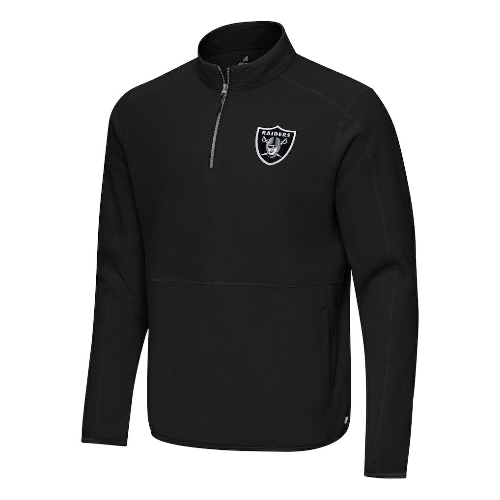 Las Vegas Raiders Antigua Step Up Quarter-Zip Pullover Black
