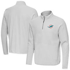 Miami Dolphins Antigua Step Up Quarter-Zip Pullover Gray