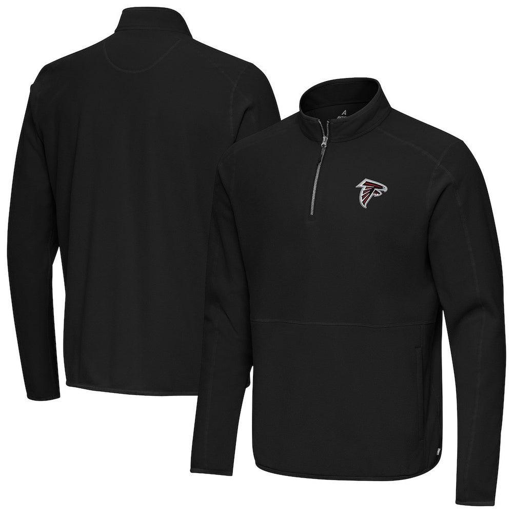 Atlanta Falcons Antigua Step Up Quarter-Zip Pullover Black