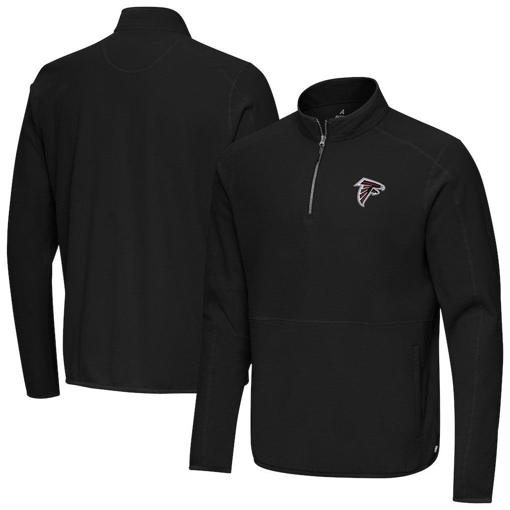 Atlanta Falcons Antigua Step Up Quarter-Zip Pullover Black