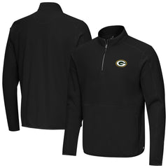 Green Bay Packers Antigua Step Up Quarter-Zip Pullover Black
