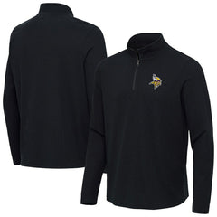 Minnesota Vikings Antigua Sync Tri-Blend Quarter-Zip Pullover Heather Black