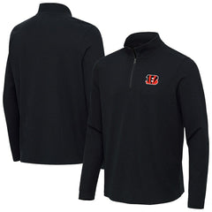 Cincinnati Bengals Antigua Sync Tri-Blend Quarter-Zip Pullover Heather Black