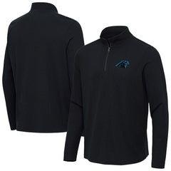 Carolina Panthers Antigua Sync Tri-Blend Quarter-Zip Pullover Heather Black