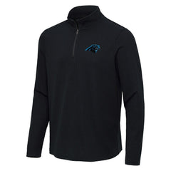 Carolina Panthers Antigua Sync Tri-Blend Quarter-Zip Pullover Heather Black