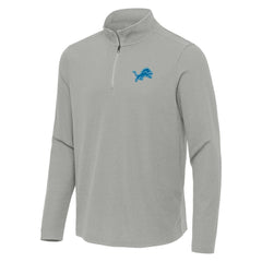 Detroit Lions Antigua Sync Tri-Blend Quarter-Zip Pullover Heather Gray