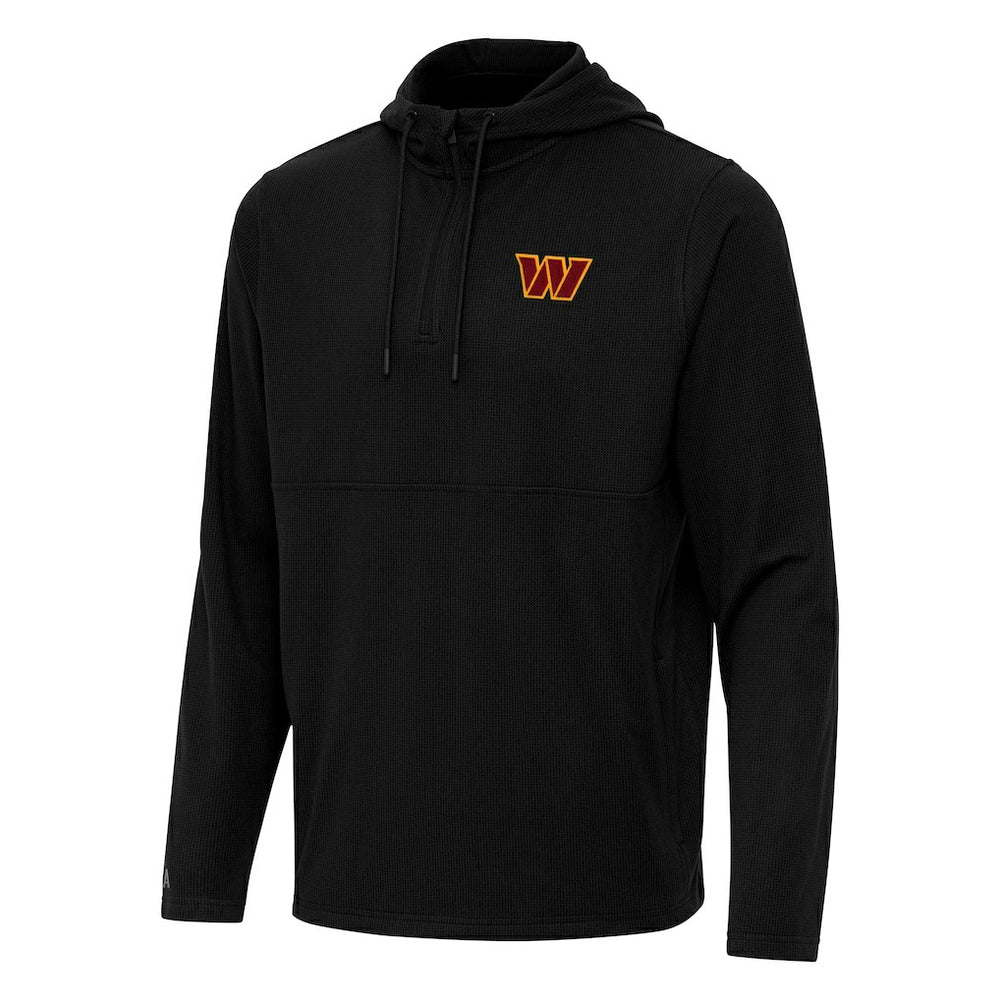 Washington Commanders Antigua Connected Quarter-Zip Pullover Hoodie Black