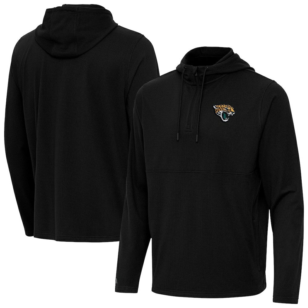 Jacksonville Jaguars Antigua Connected Quarter-Zip Pullover Hoodie Black