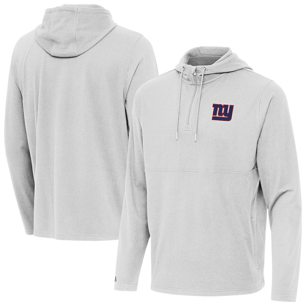 New York Giants Antigua Connected Quarter-Zip Pullover Hoodie Gray
