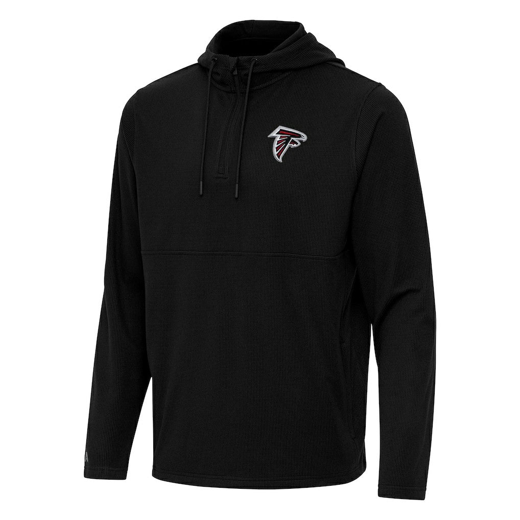 Atlanta Falcons Antigua Connected Quarter-Zip Pullover Hoodie Black