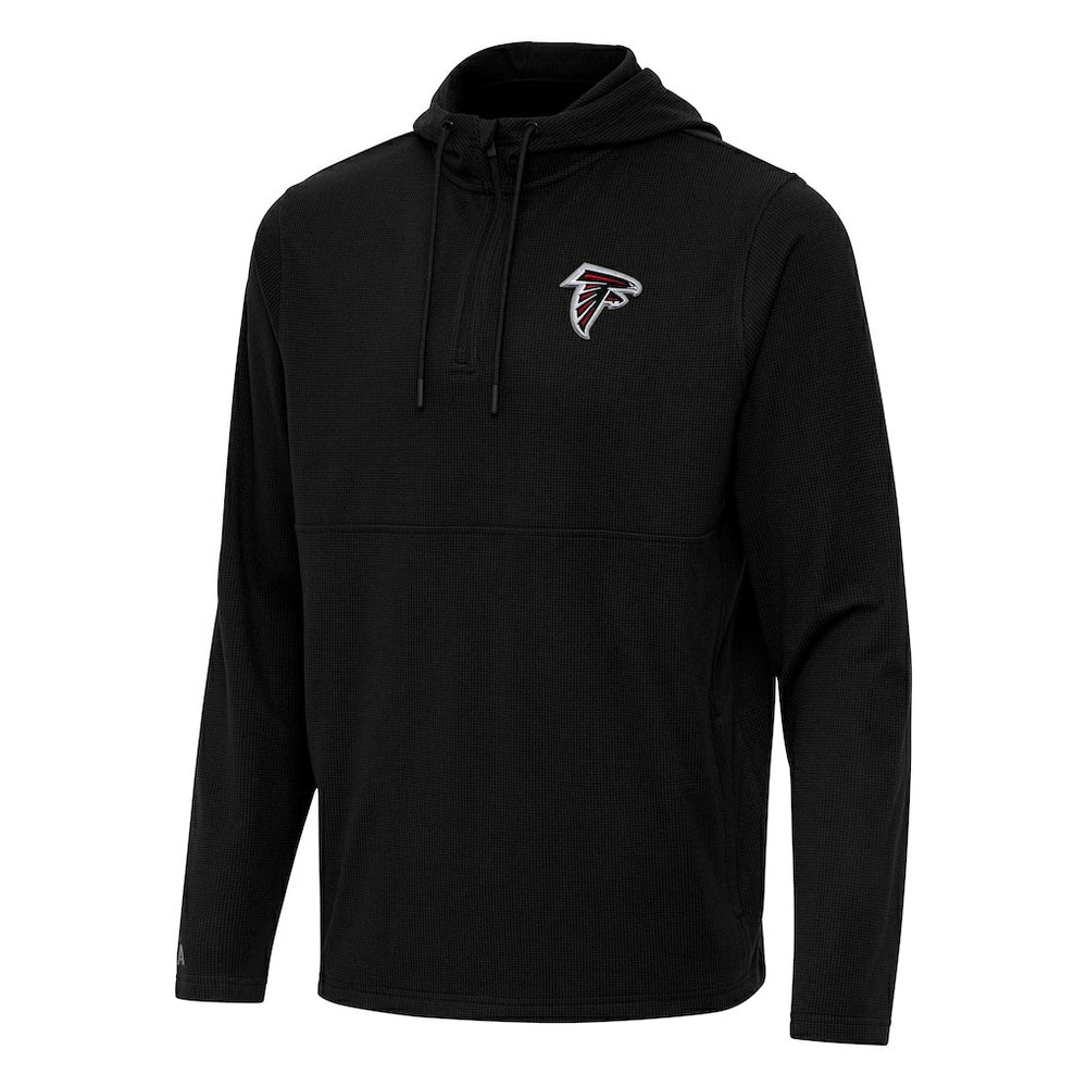 Atlanta Falcons Antigua Connected Quarter-Zip Pullover Hoodie Black