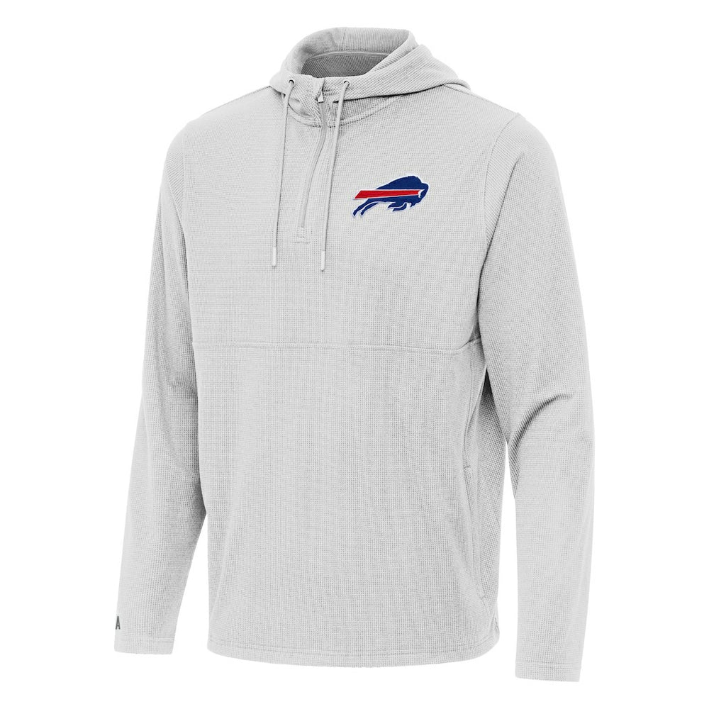 Buffalo Bills Antigua Connected Quarter-Zip Pullover Hoodie Gray