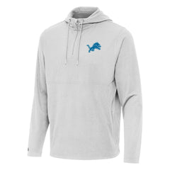 Detroit Lions Antigua Connected Quarter-Zip Pullover Hoodie Gray