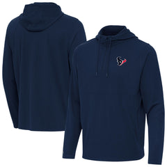 Houston Texans Antigua Connected Quarter-Zip Pullover Hoodie Navy