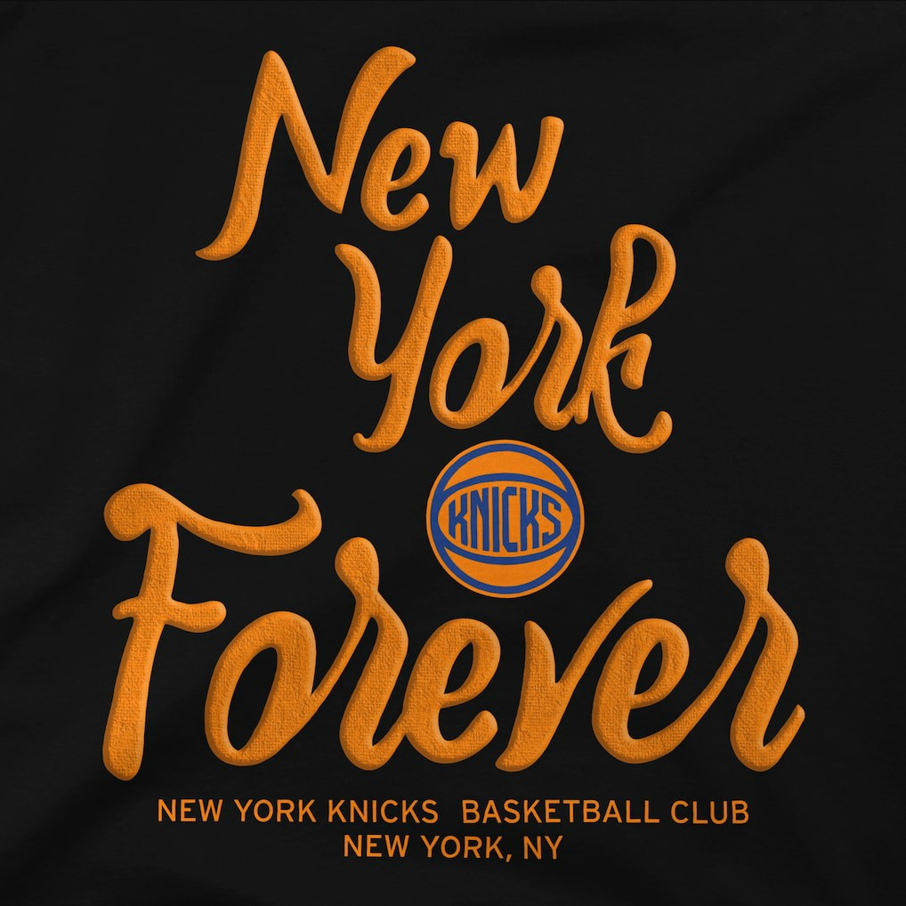 New York Knicks Stadium Essentials Unisex Oversized Forever NYC T-Shirt Black