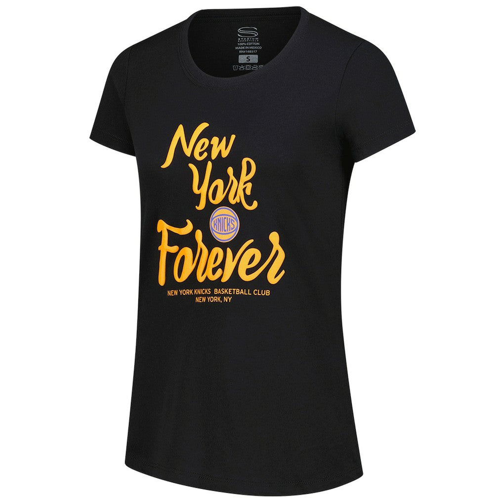 New York Knicks Stadium Essentials Women's Forever NYC T-Shirt Black