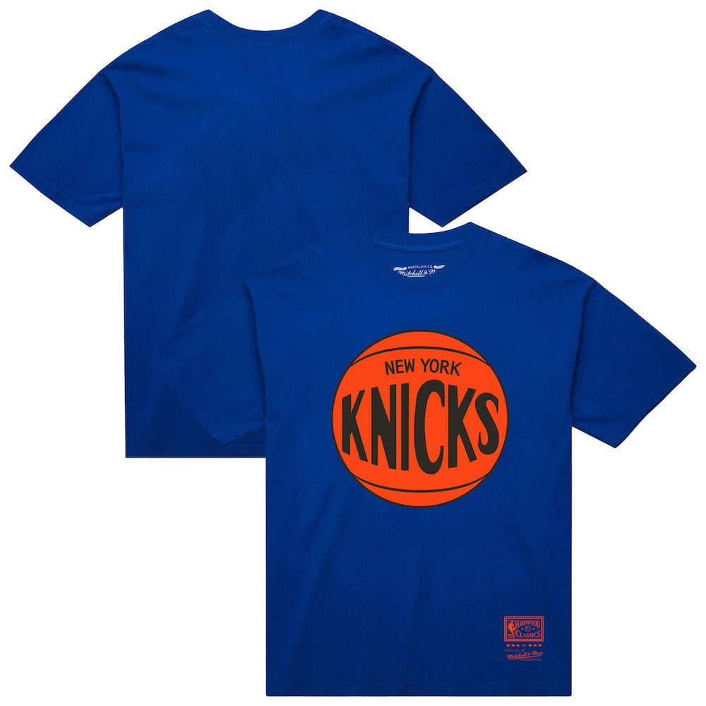 New York Knicks Unisex Hardwood Classics MVP Logo T-Shirt Blue | Mitchell & Ness outlet