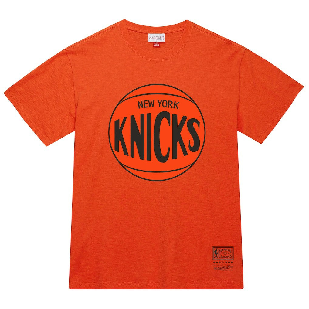 New York Knicks Unisex Hardwood Classics MVP Logo T-Shirt Orange | Mitchell & Ness discount