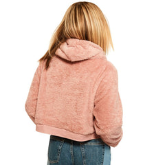 Philadelphia Eagles Jill Martin Women's Tonal Sherpa Cropped Hoodie Pink