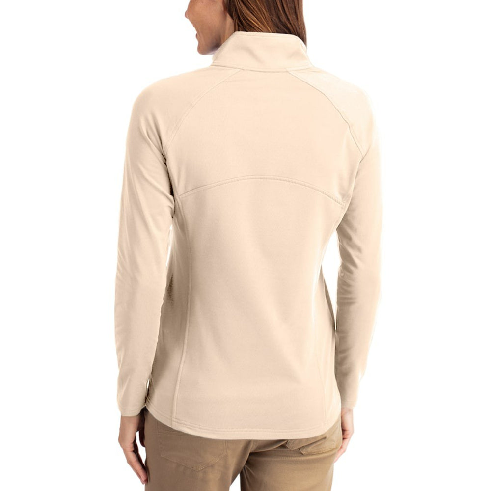 Cleveland Browns Cutter & Buck Women's Throwback Adapt Eco Knit Stretch Recycled Raglan Half-Zip Pullover Tan