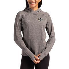 Baltimore Ravens Cutter & Buck Women's Primary Logo Adapt Knit Recycled Raglan Pullover Hoodie Heather Charcoal