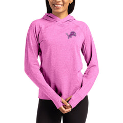 Detroit Lions Cutter & Buck Women's Tonal Logo Adapt Knit Recycled Raglan Pullover Hoodie Pink