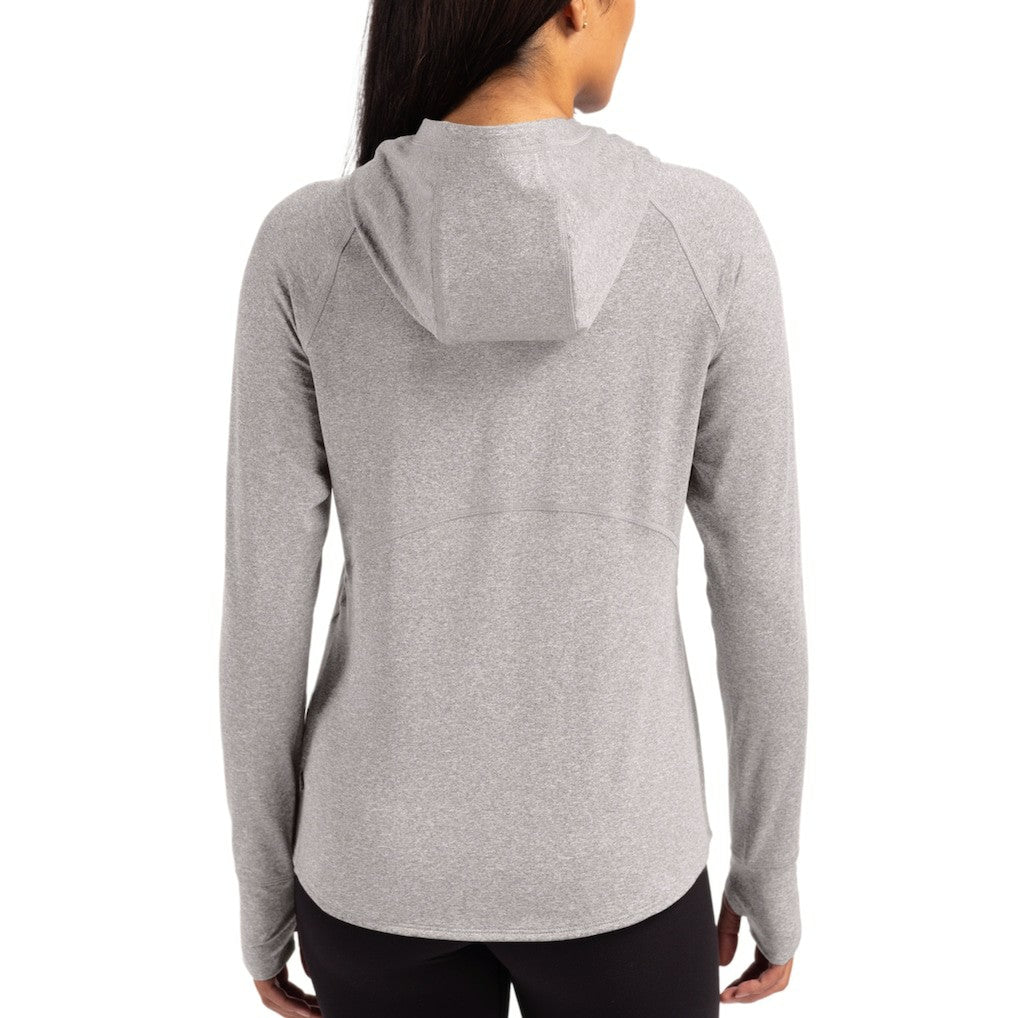 Minnesota Vikings Cutter & Buck Women's Tonal Logo Adapt Knit Recycled Raglan Pullover Hoodie Heather Gray