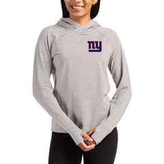 New York Giants Cutter & Buck Women's Primary Logo Adapt Knit Recycled Raglan Pullover Hoodie Heather Gray