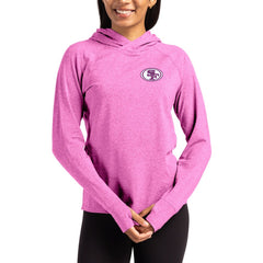 San Francisco 49ers Cutter & Buck Women's Tonal Logo Adapt Knit Recycled Raglan Pullover Hoodie Pink