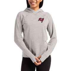 Tampa Bay Buccaneers Cutter & Buck Women's Primary Logo Adapt Knit Recycled Raglan Pullover Hoodie Heather Gray