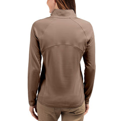 New York Giants Cutter & Buck Women's Tonal Adapt Eco Knit Stretch Recycled Raglan Half-Zip Pullover Brown