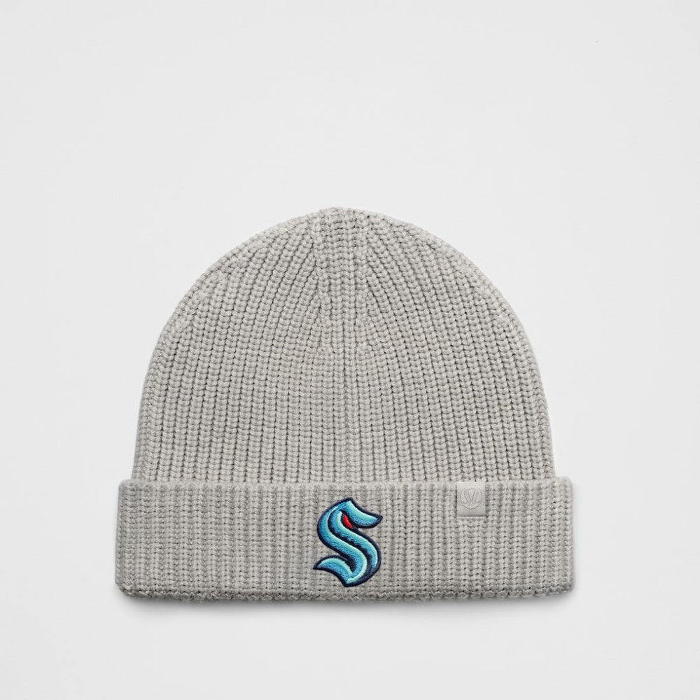 Seattle Kraken lululemon Unisex Close-Fit Wool-Blend Ribbed Beanie - Heathered Gull Grey - NHL 203169751