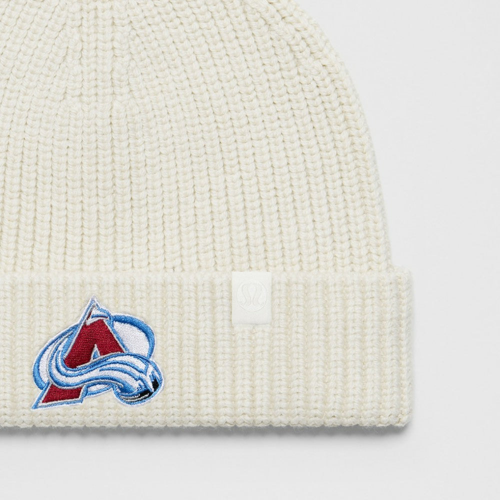 Colorado Avalanche lululemon Unisex Close-Fit Wool-Blend Ribbed Beanie - Heathered Bone - NHL 203169784