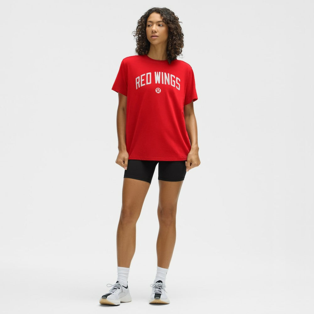 Detroit Red Wings lululemon Women's All Yours Organic Cotton T-Shirt - True Red - NHL 203169873