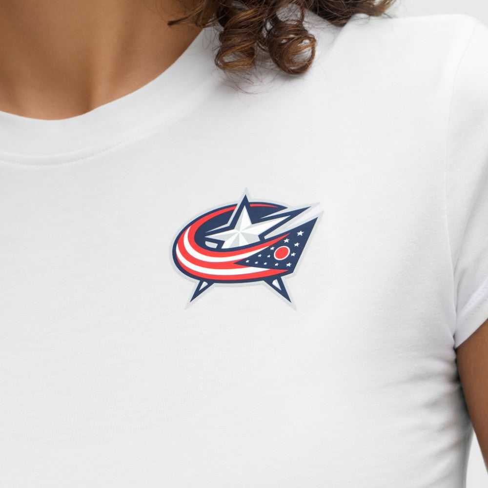 Columbus Blue Jackets lululemon Women's Baby T-Shirt - White - NHL 203170021