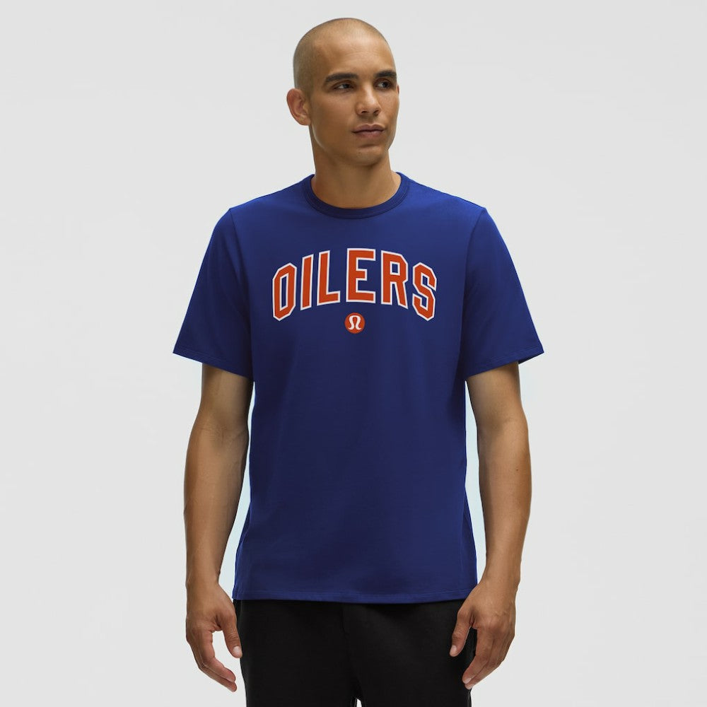 Edmonton Oilers lululemon Organic Cotton Classic-Fit T-Shirt - Larkspur - NHL 203170056