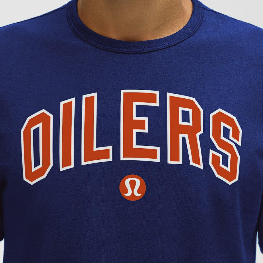 Edmonton Oilers lululemon Organic Cotton Classic-Fit T-Shirt - Larkspur - NHL 203170056