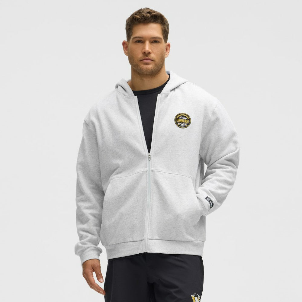 Pittsburgh Penguins lululemon Steady State Full-Zip Hoodie - Heathered Core Ultra Light Grey - NHL 203170193