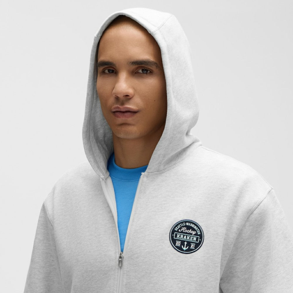 Seattle Kraken lululemon Steady State Full-Zip Hoodie - Heathered Core Ultra Light Grey - NHL 203170195